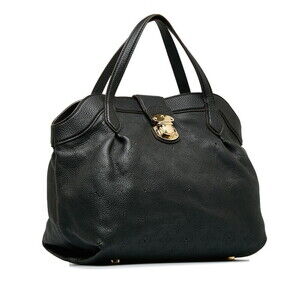 Louis Vuitton Monogram Leather Noir Mahina Handbag Black Shields